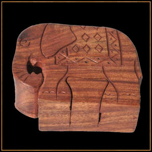 Wood Elephant Puzzle Box