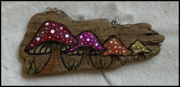 Four Little Mushrooms Driftwood