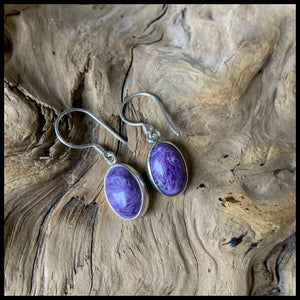 Charoite Sterling Silver Earrings