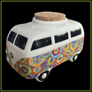 Hippie Bus Ceramic Stash Jar