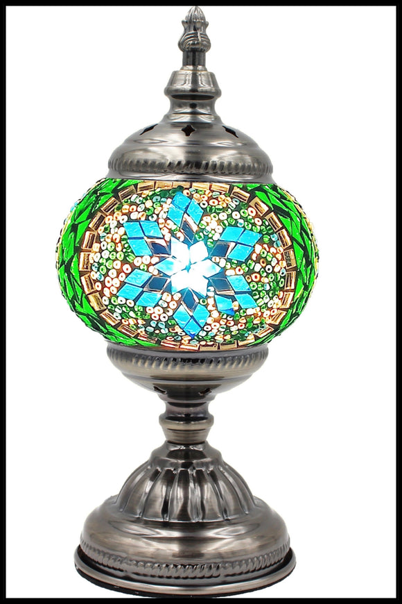 Handmade Mosaic Glass Table Lamp (Blue&Green)