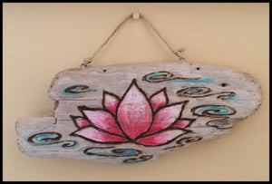Lotus Flower Drift Wood Burning