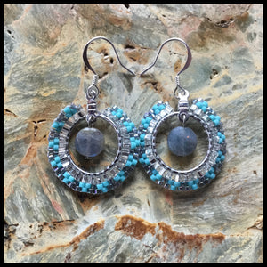 Beaded Turquoise and Labradorite Earings