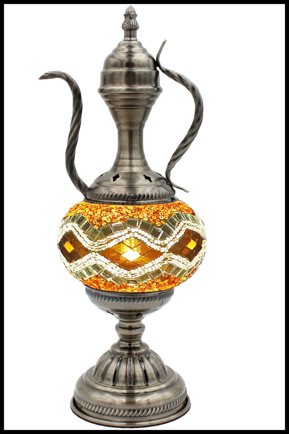 Handmade Mosaic Glass Table Lamp (Amber)