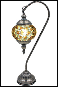 Handmade Mosaic Glass Table Lamp (Amber & Brown)