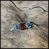 Cognac Amber Blue Topaz Bracelet